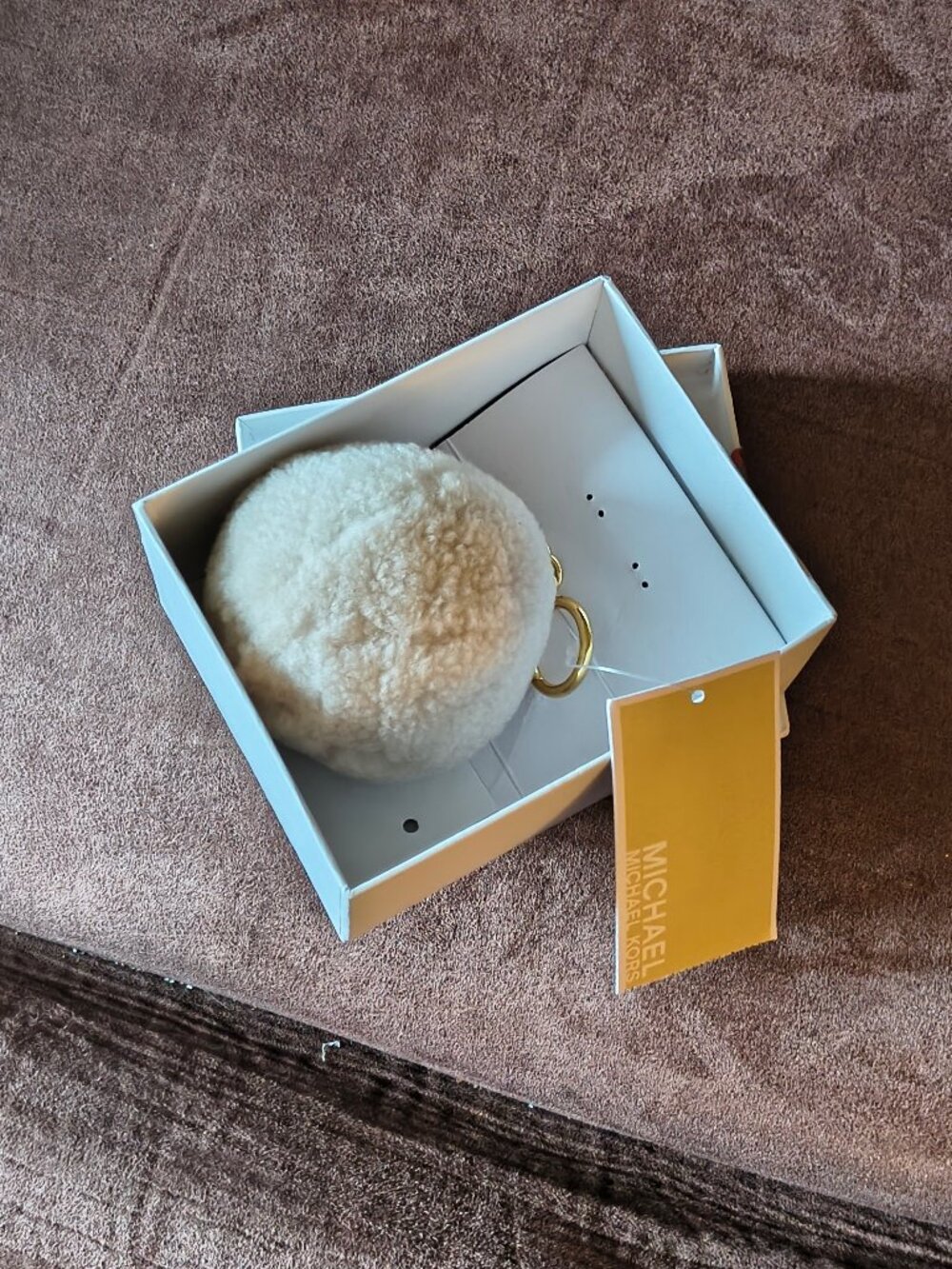 Michael Kors Shearling Pom Pom Key Charm